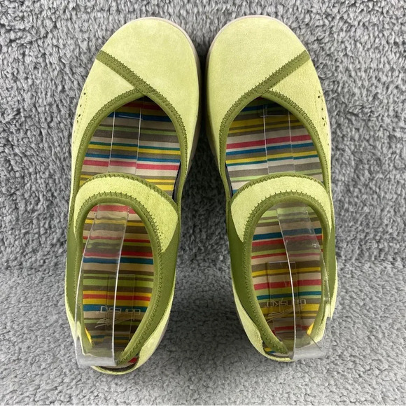 Dansko emmy suede Walking Shoes Green Leather Womens 9 Mary Janes Sandal Cut Out - Picture 7 of 14